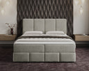 Box spring bed Venice velvet with storage