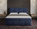 Box spring bed Venice velvet with storage