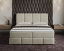 Box spring bed Venice velvet with storage