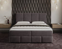 Box spring bed Venice velvet with storage