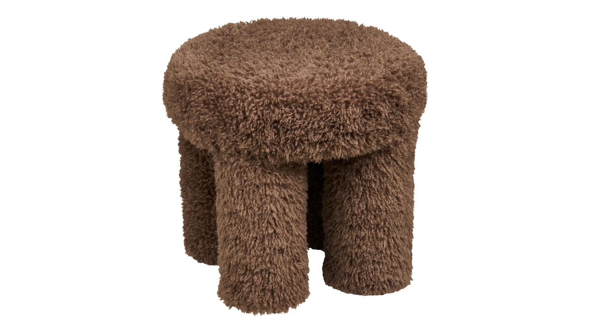 Gibson side stool - with brown teddy polyester