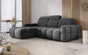 Designer corner sofa Arosa with electric sleeping function in bouclé