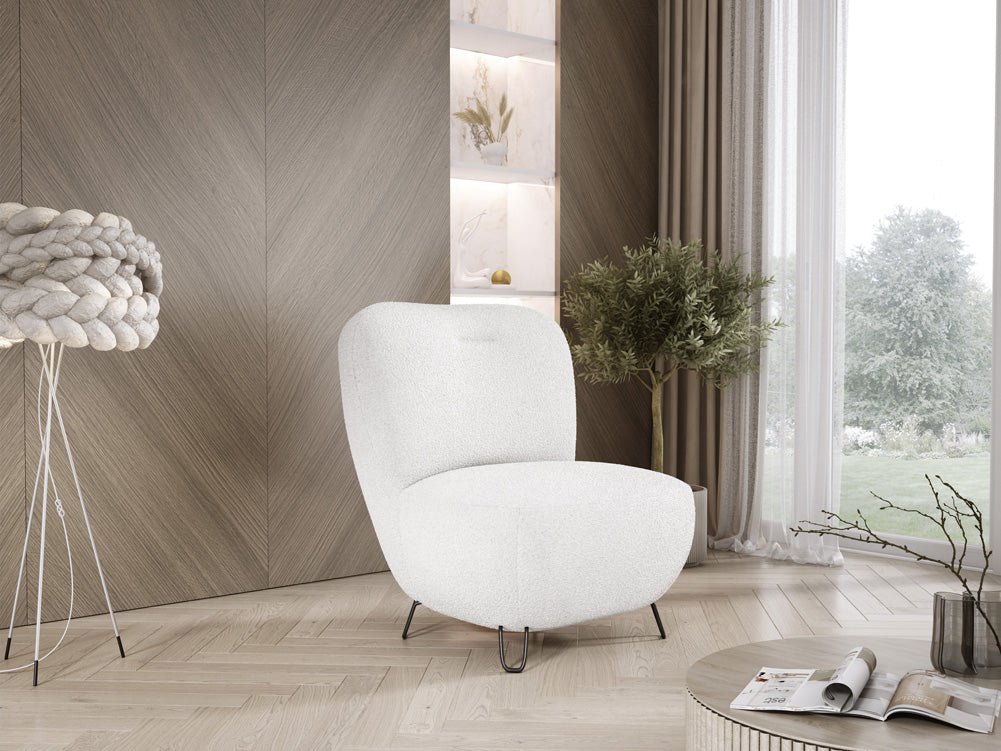 Designer armchair Tokyo in bouclé