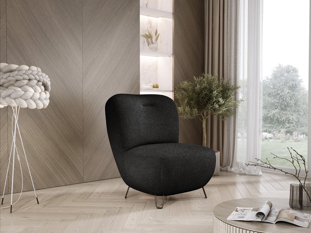 Designer armchair Tokyo in bouclé