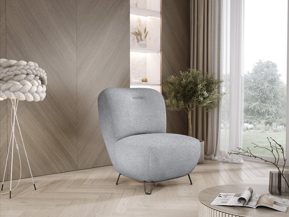 Designer armchair Tokyo in bouclé