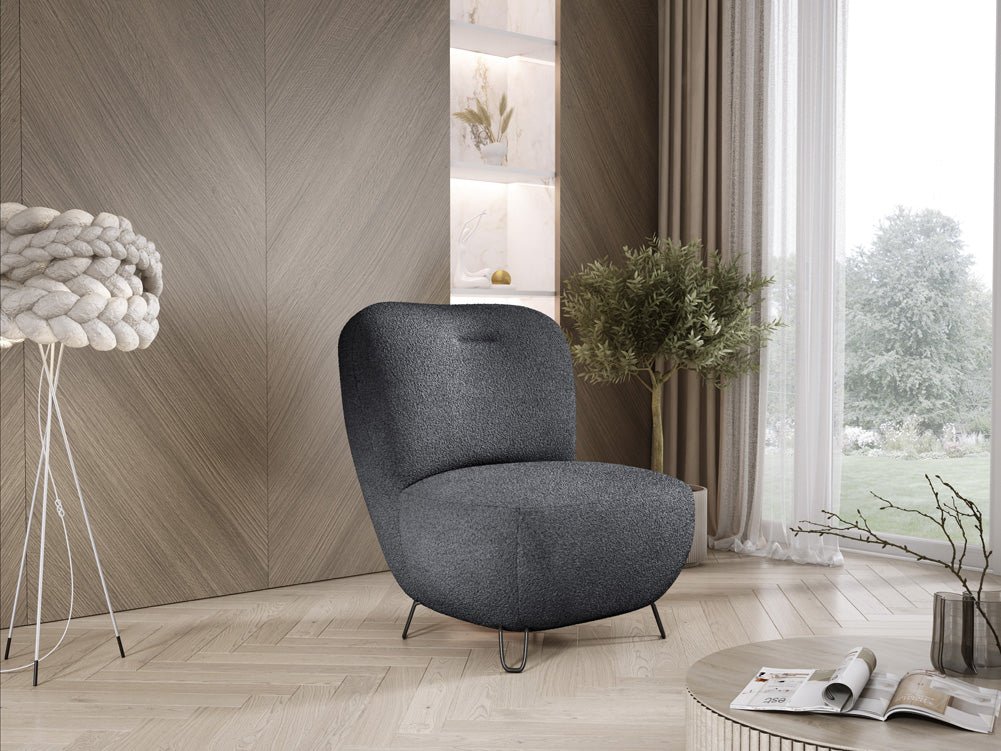 Designer armchair Tokyo in bouclé