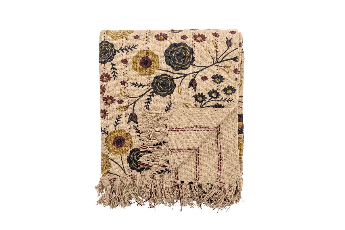 Fiora Bedspread – Recycled Cotton with Floral Pattern