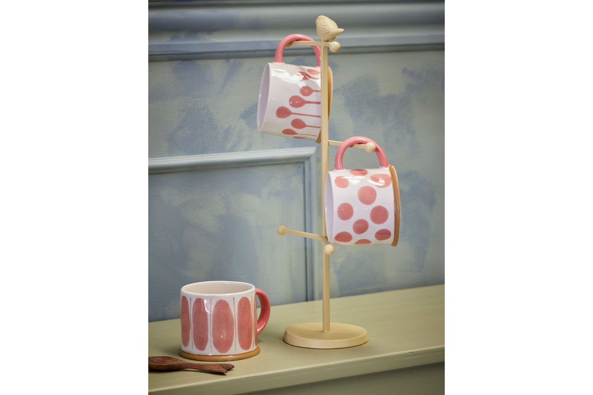 Cup Set "Linora" – Rose-Colored Stoneware (3-Piece)