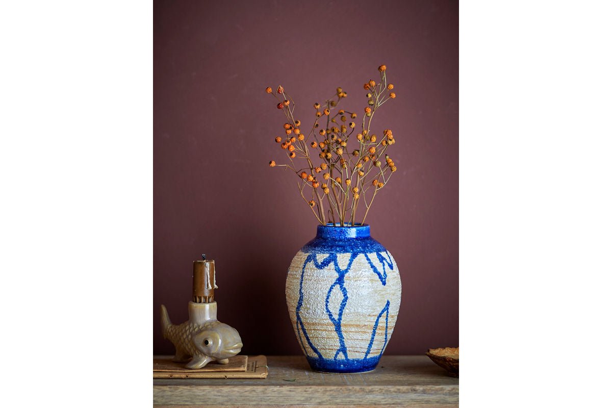 Vase "Avero" – Blue Stoneware