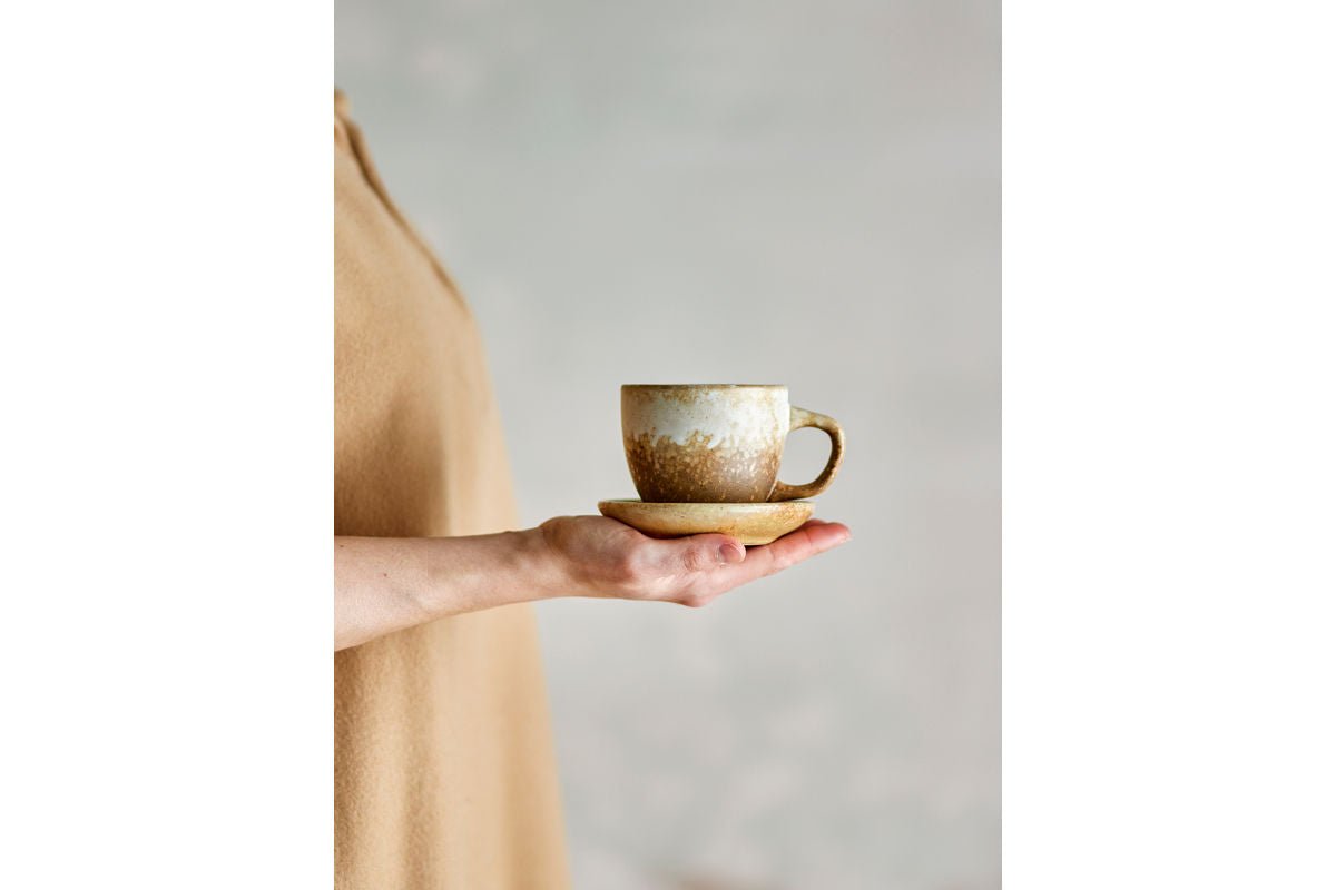 Becher-Set Svale – Beige - Braun Steingut (4-teilig)