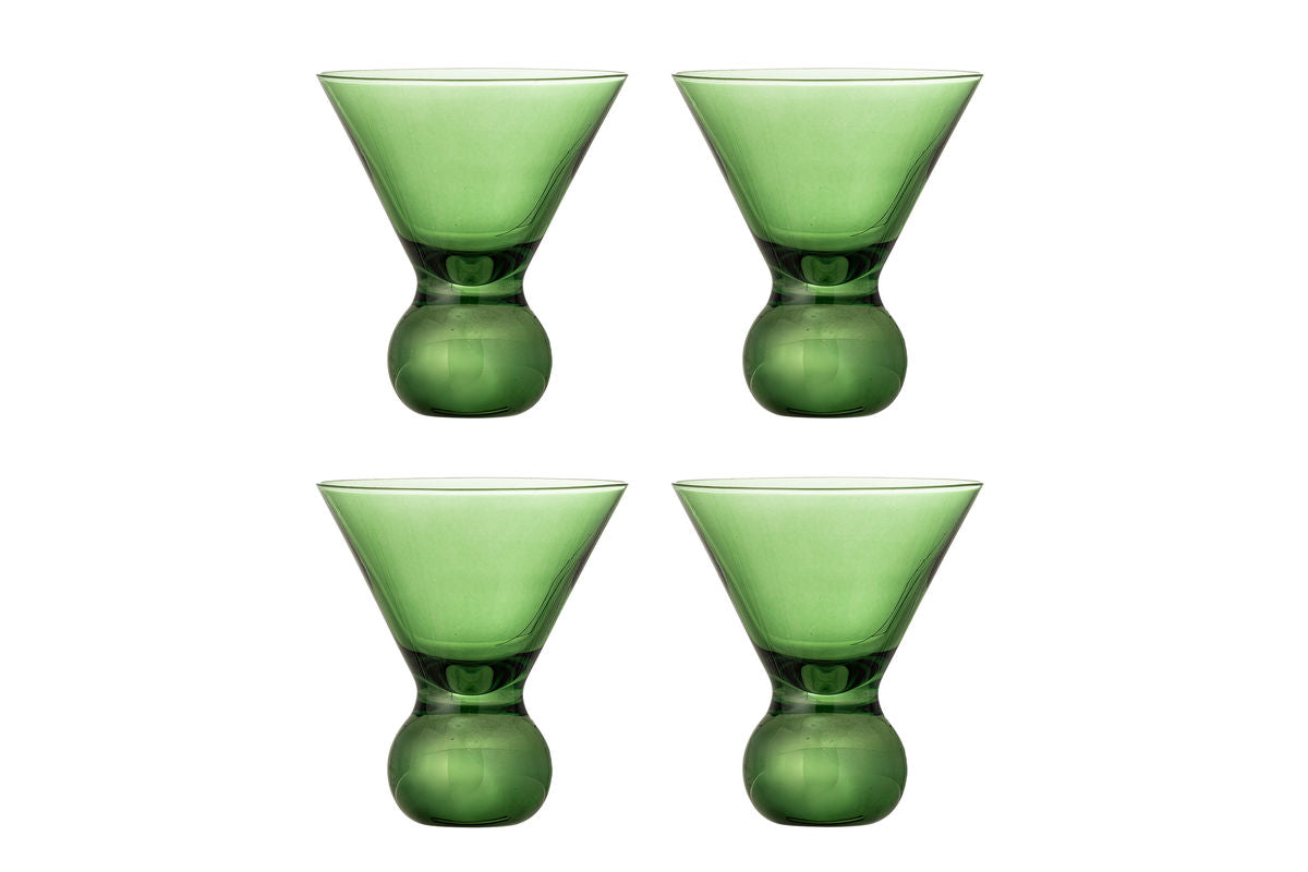 Cocktailgläser Elvo – farbiges Glas mit skulpturaler Form (4er-Set)
