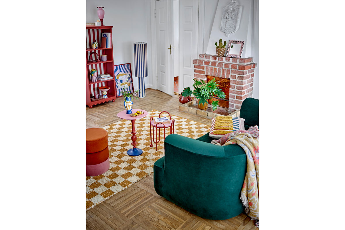 Floor lamp Feli – Velour shade in Blue