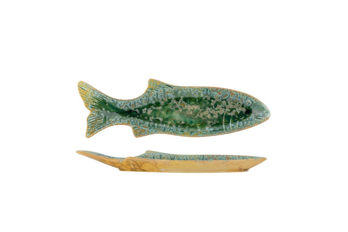 Servierplatte Eirun  - aus Steingut gefertigt - Fischform