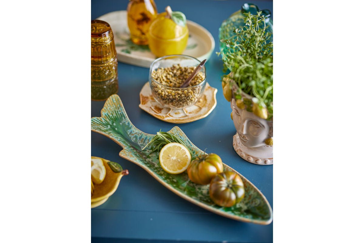 Servierplatte Eirun  - aus Steingut gefertigt - Fischform