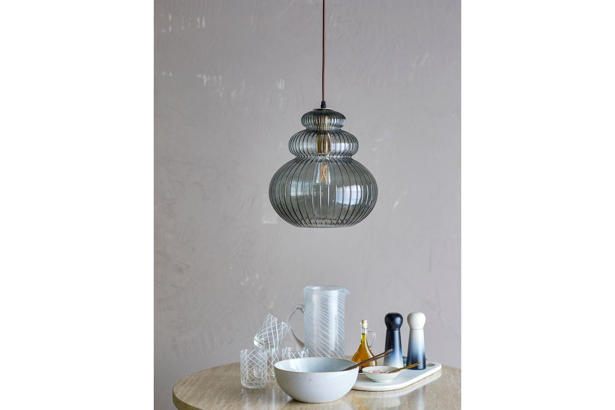 Pendant Light Dana – Gray Glass with Gold Frame
