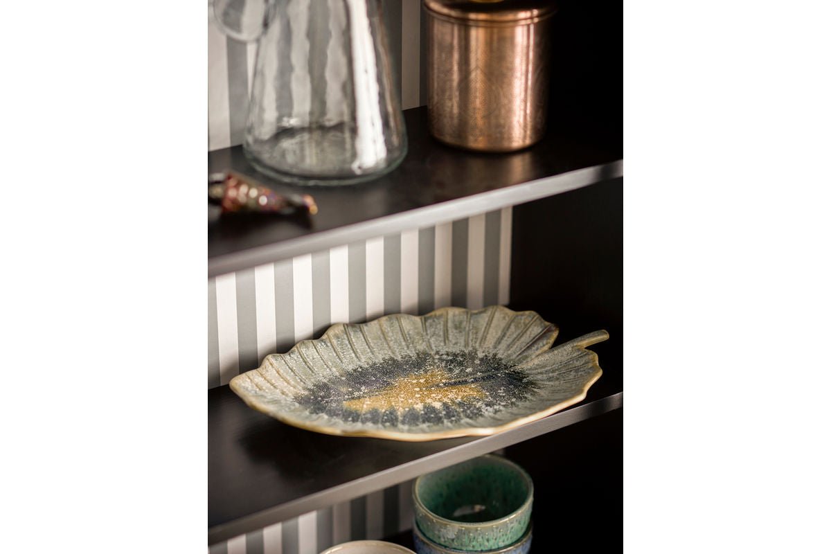 Servierplatte Sunae  - aus Steingut gefertigt - Blattform