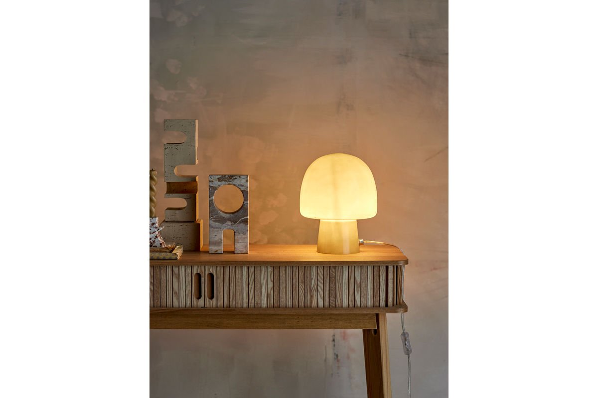 Table lamp Nysa – Glass light in organic mushroom shape