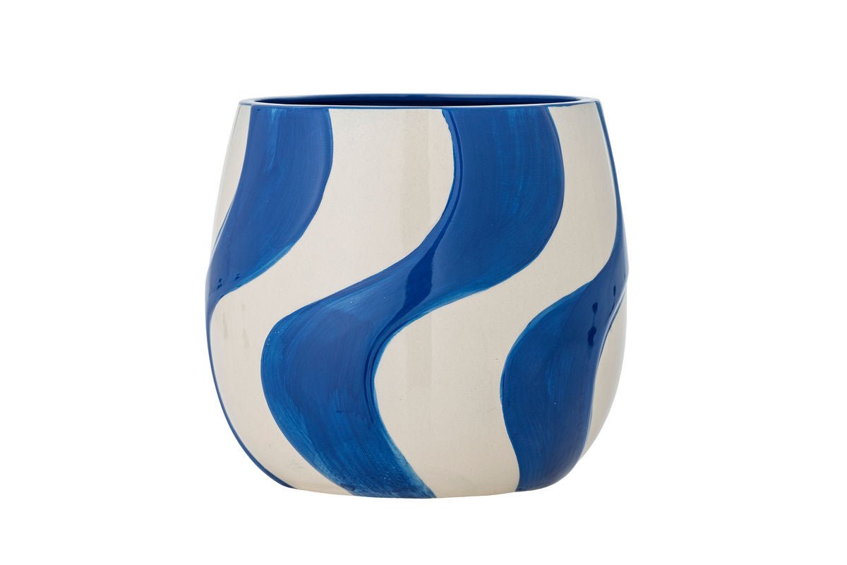 Flower Pot "Maris" – Blue Stoneware