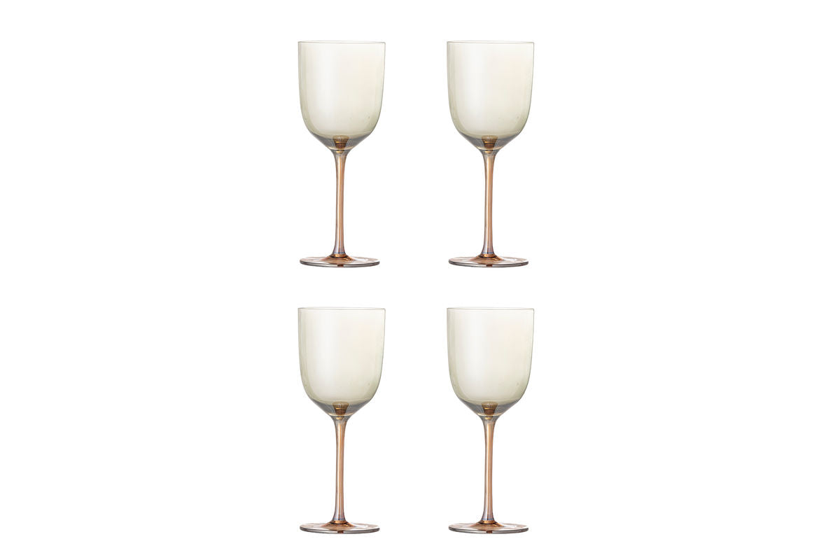 Celeste Wine Glasses – Glass in Bronze with Mother-of-Pearl Rim (Set of 4)