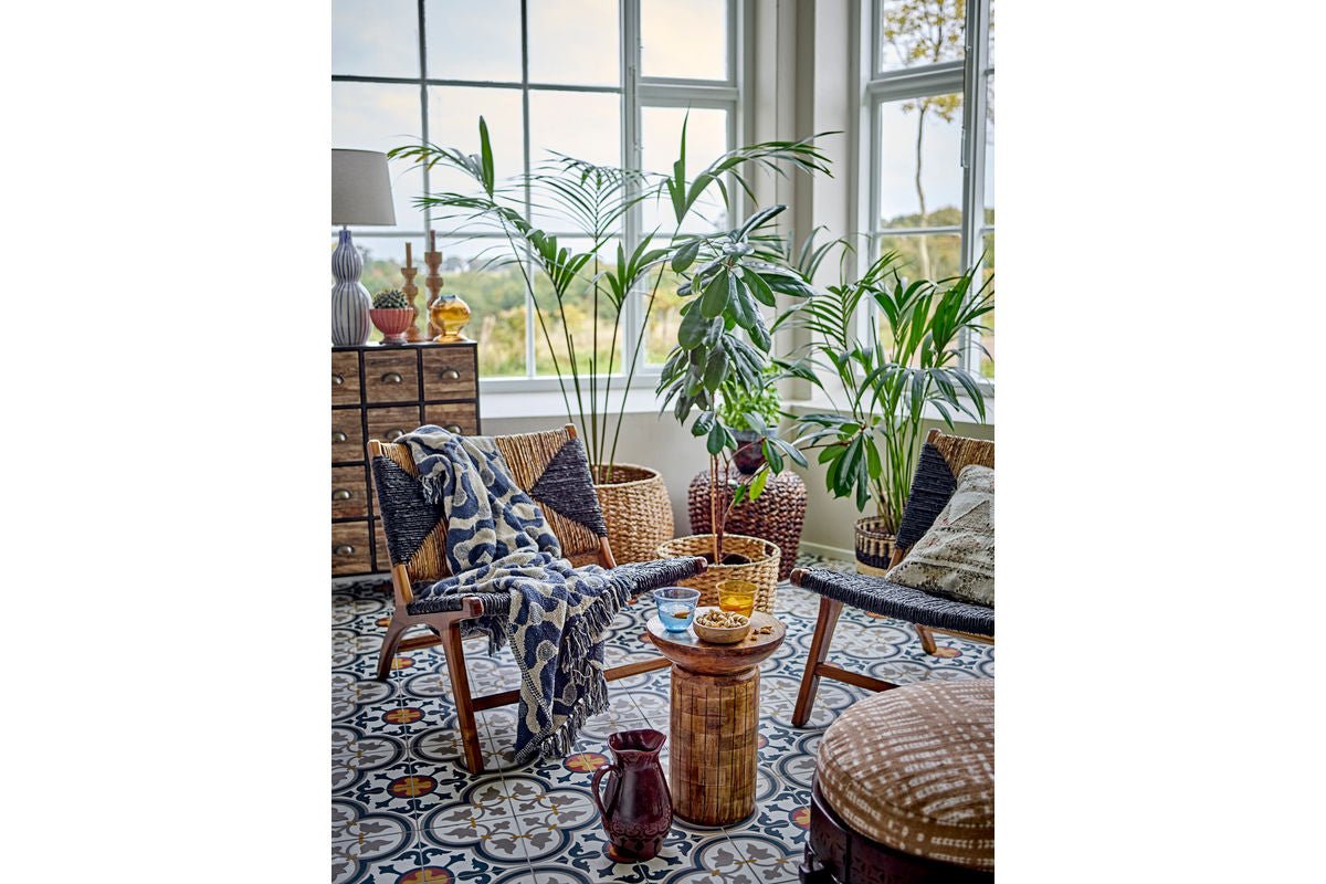 Valea Throw Blanket - Blue, made from recycled cotton