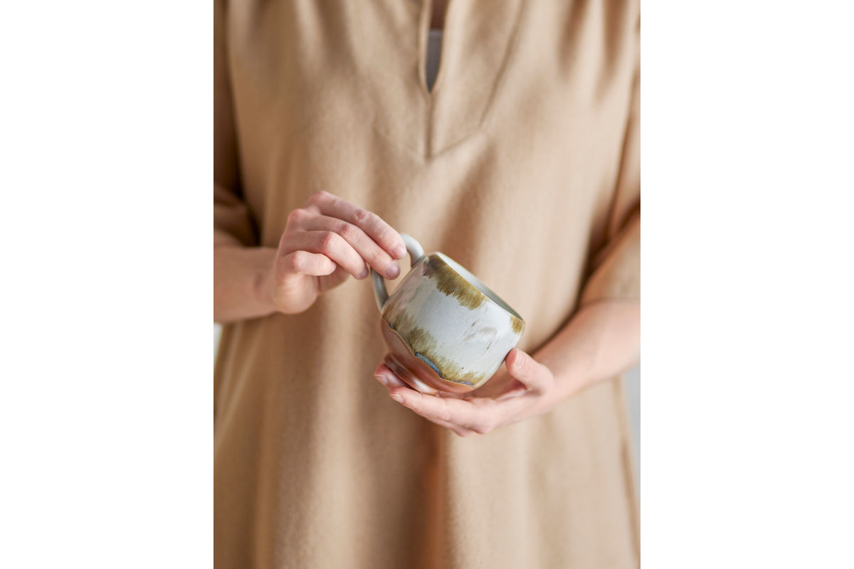 Tassen-Set „Salen“ – Braunes Steingut (4-teilig)