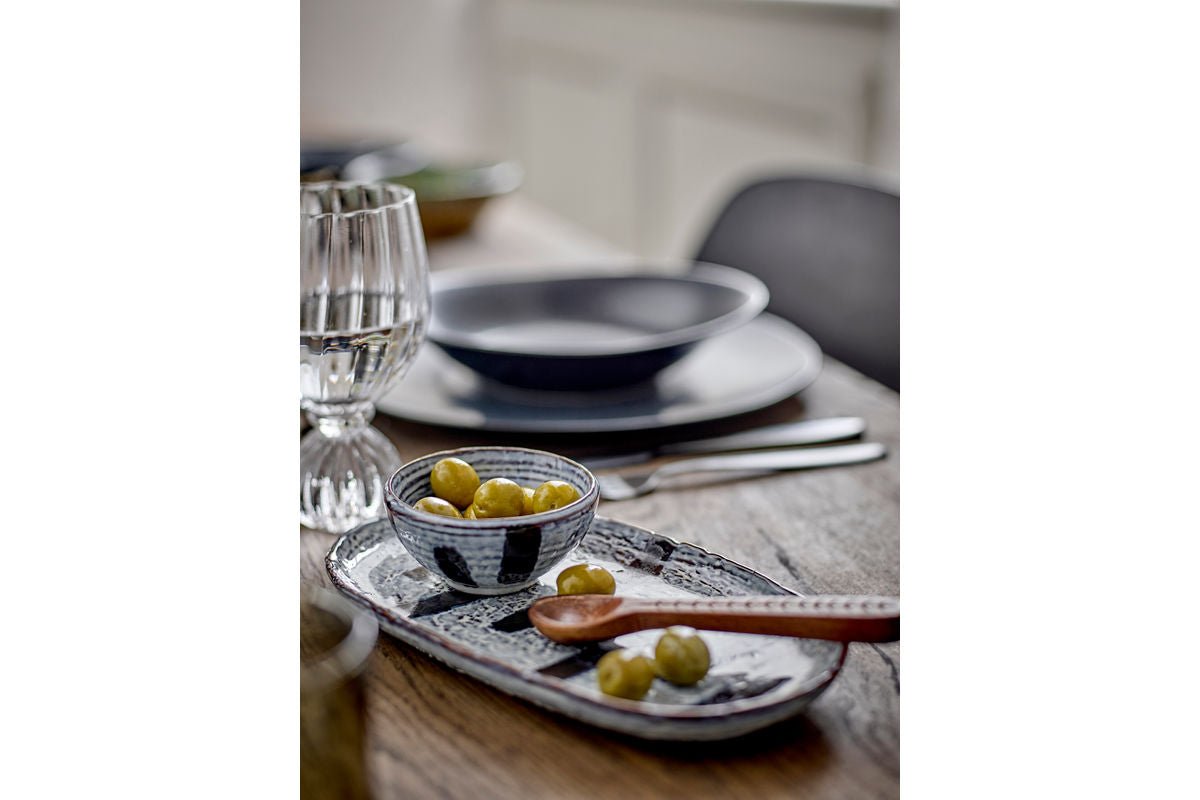 Bowl Set "Kairox" – Blue-Black Stoneware (4-piece)