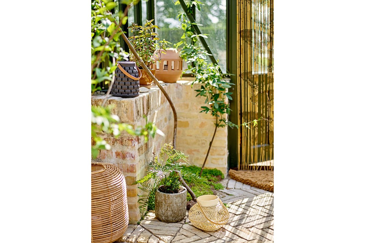 Deko-Blumentopf Arvik – Geprägtes Zementdesign in Grau