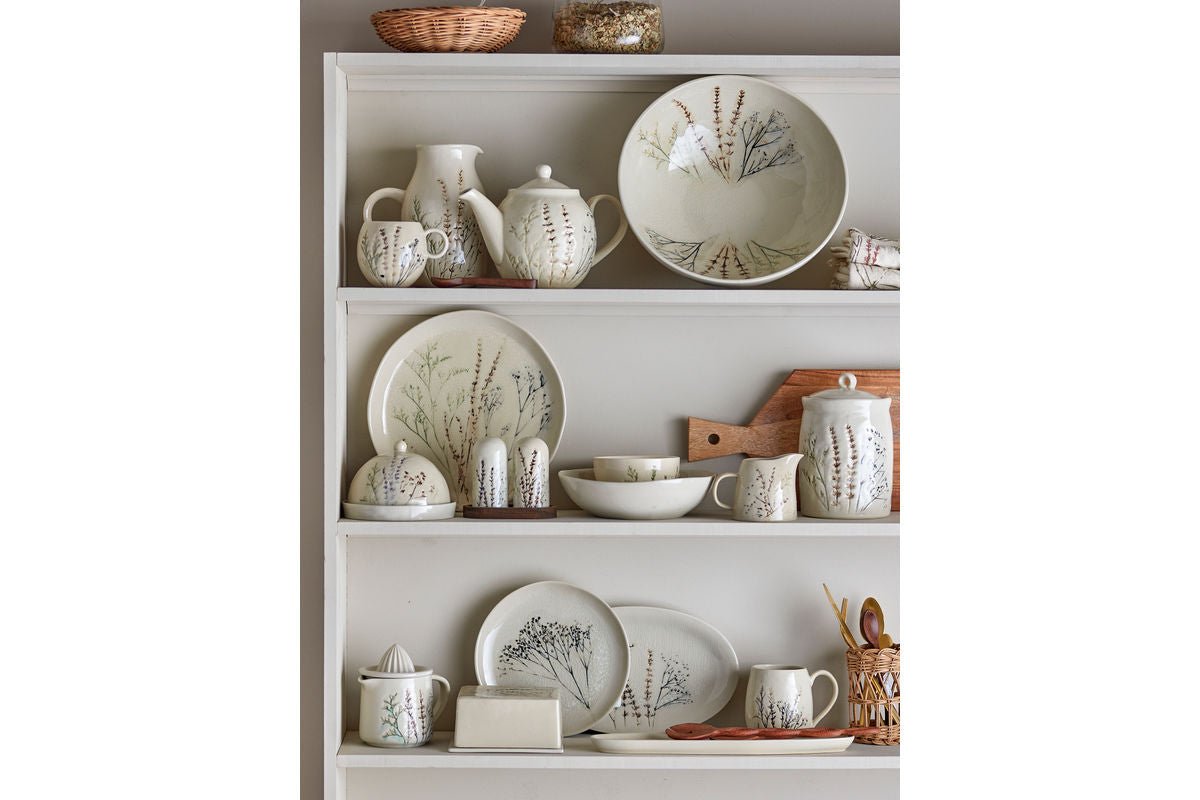 Bowl Sandy – Stoneware with Crackled Glaze and Floral Decoration