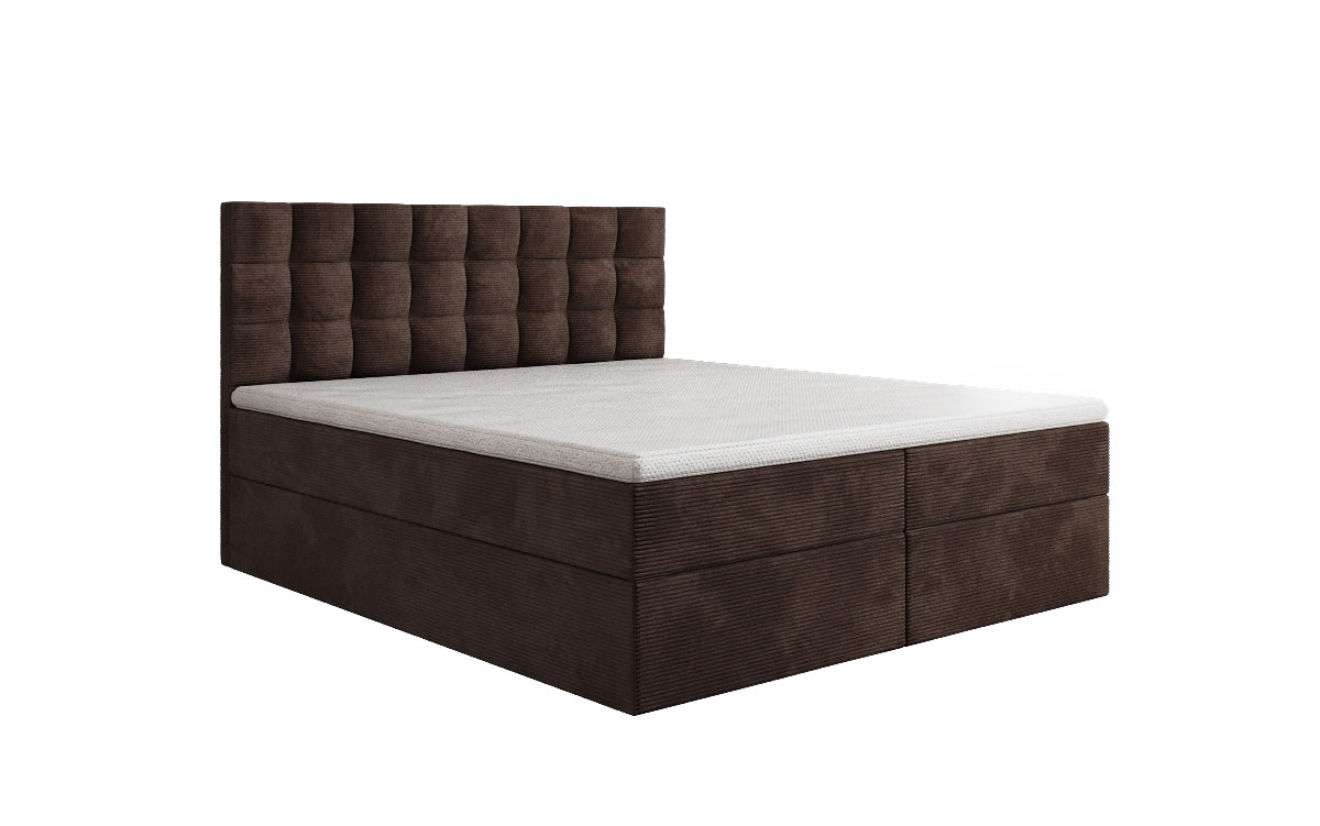 Como box spring bed in corduroy with storage