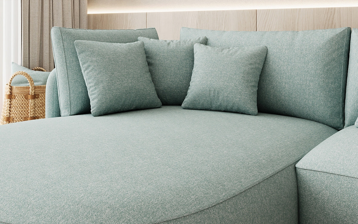 Designer corner sofa Ando Mini in textured fabric