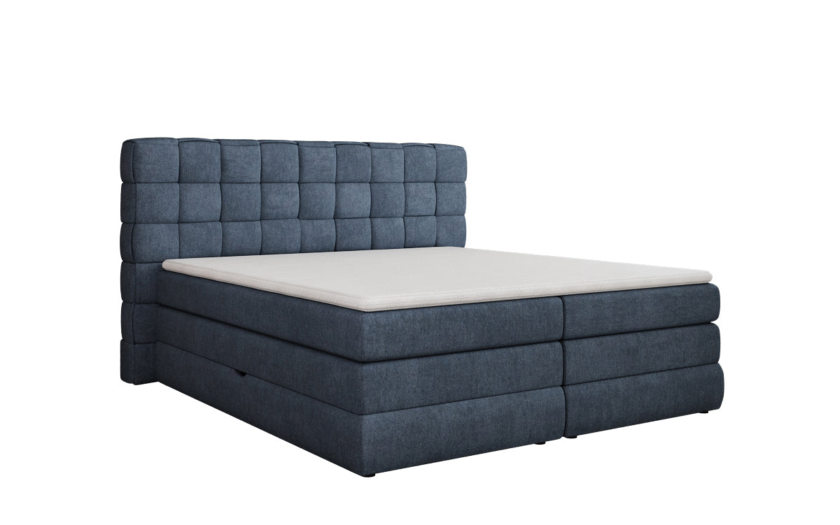 Trama box spring bed with storage in fabric