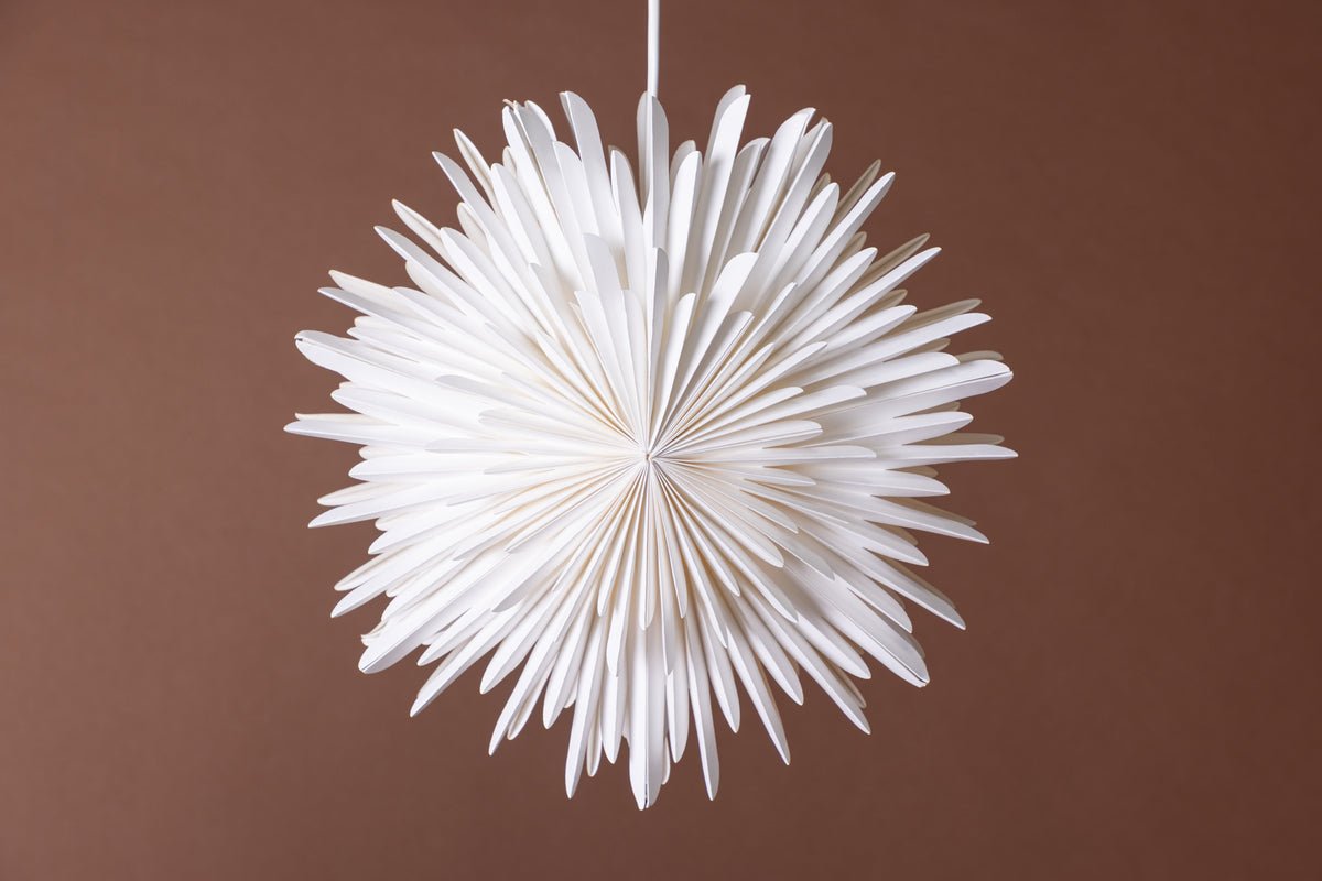 Christmas ceiling light Lyra - ⌀ 35 cm in White & Brown