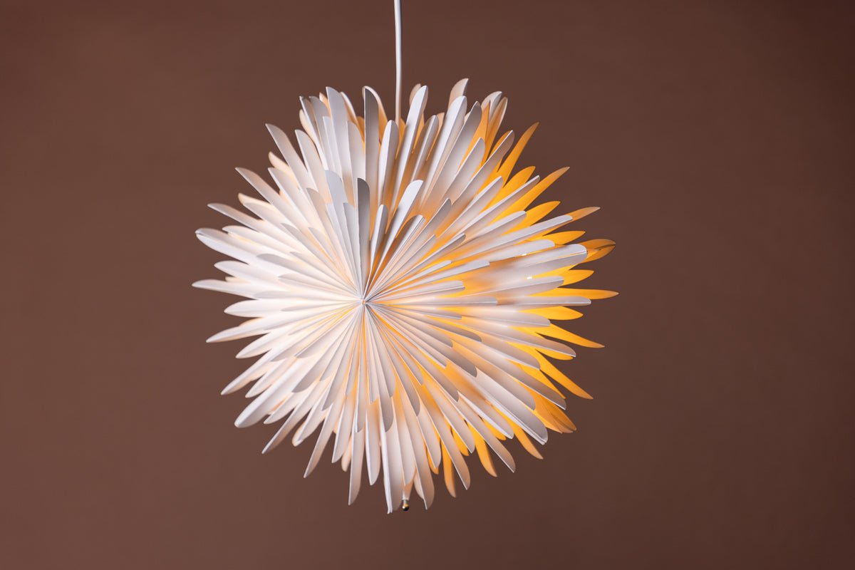 Christmas ceiling light Lyra - ⌀ 35 cm in White & Brown