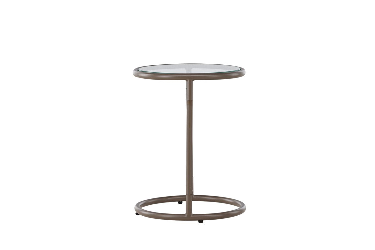 Side table Avenger – in Brown with glass top