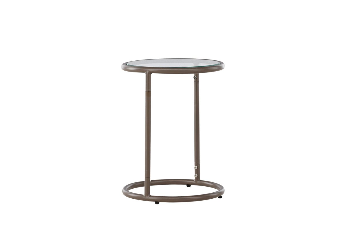 Side table Avenger – in Brown with glass top
