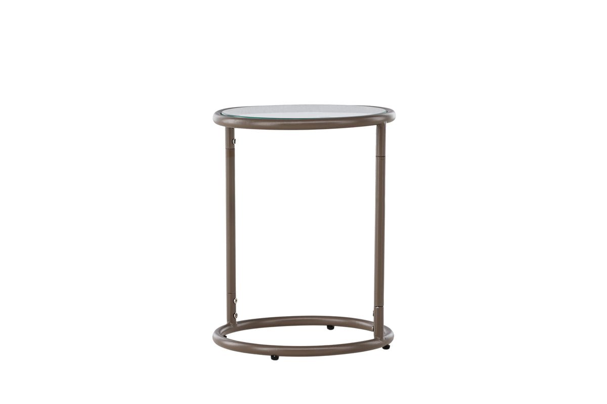 Side table Avenger – in Brown with glass top
