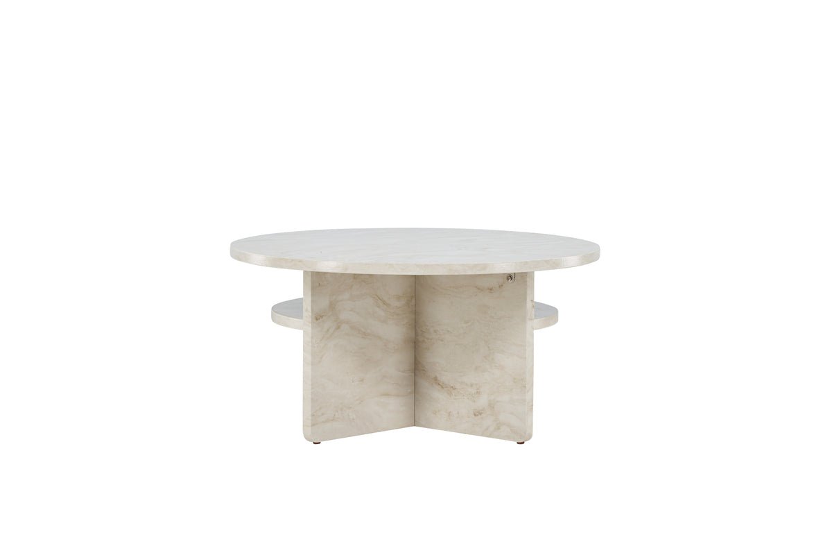 Coffee table Morma - with marble look and storage compartment