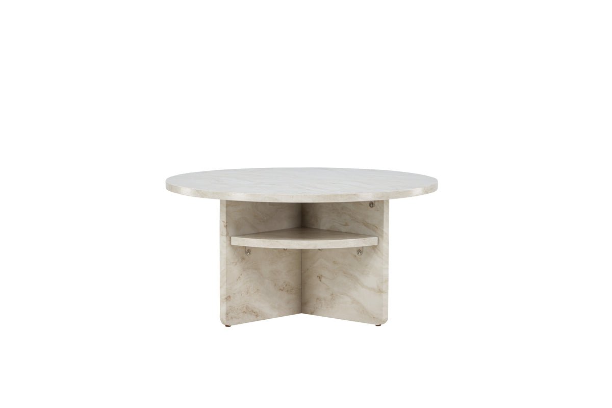 Coffee table Morma - with marble look and storage compartment