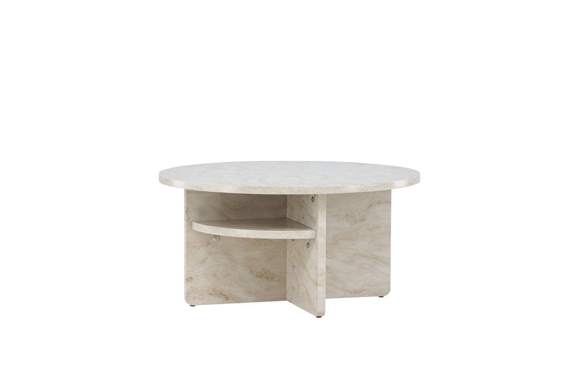 Coffee table Morma - with marble look and storage compartment