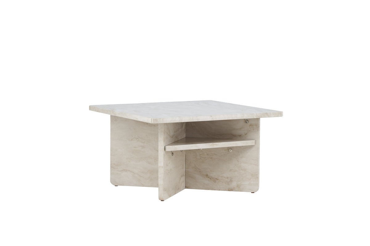 Coffee table Morma - with marble look and storage compartment