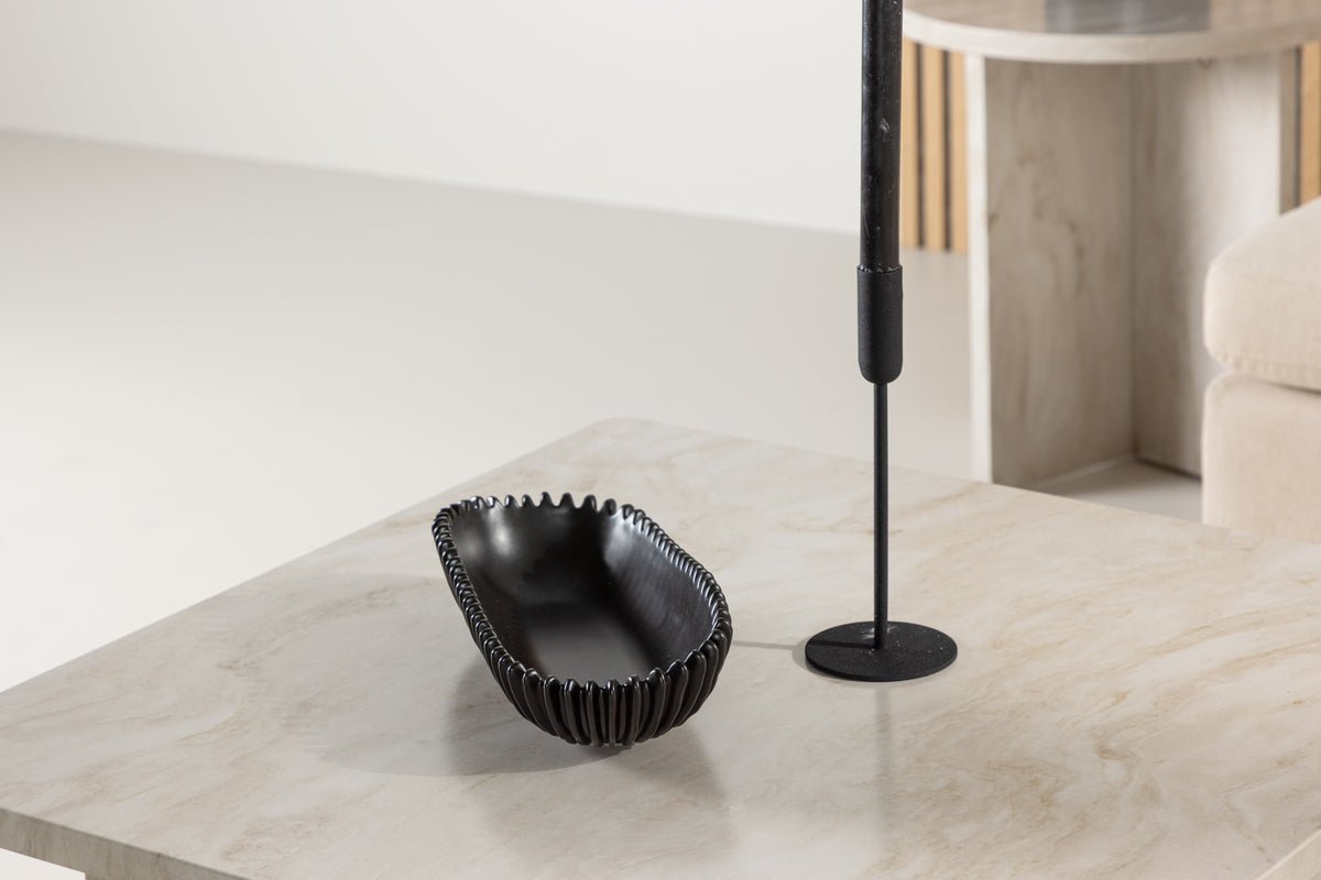 Coffee table Morma - with marble look and storage compartment