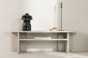 Designer TV lowboard Larenzo - Beige in marble look