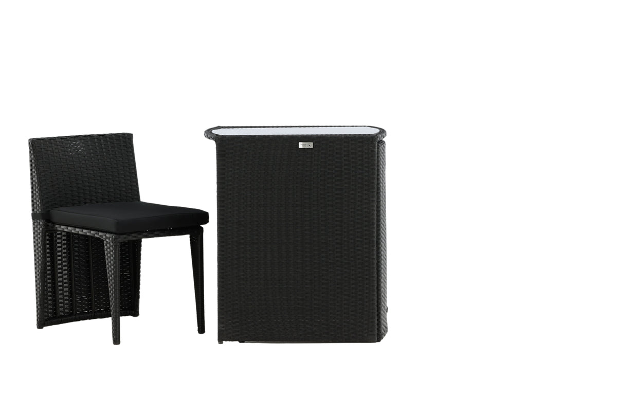 Balkonset Bob - in wahlweise schwarzem oder grauem Rattan