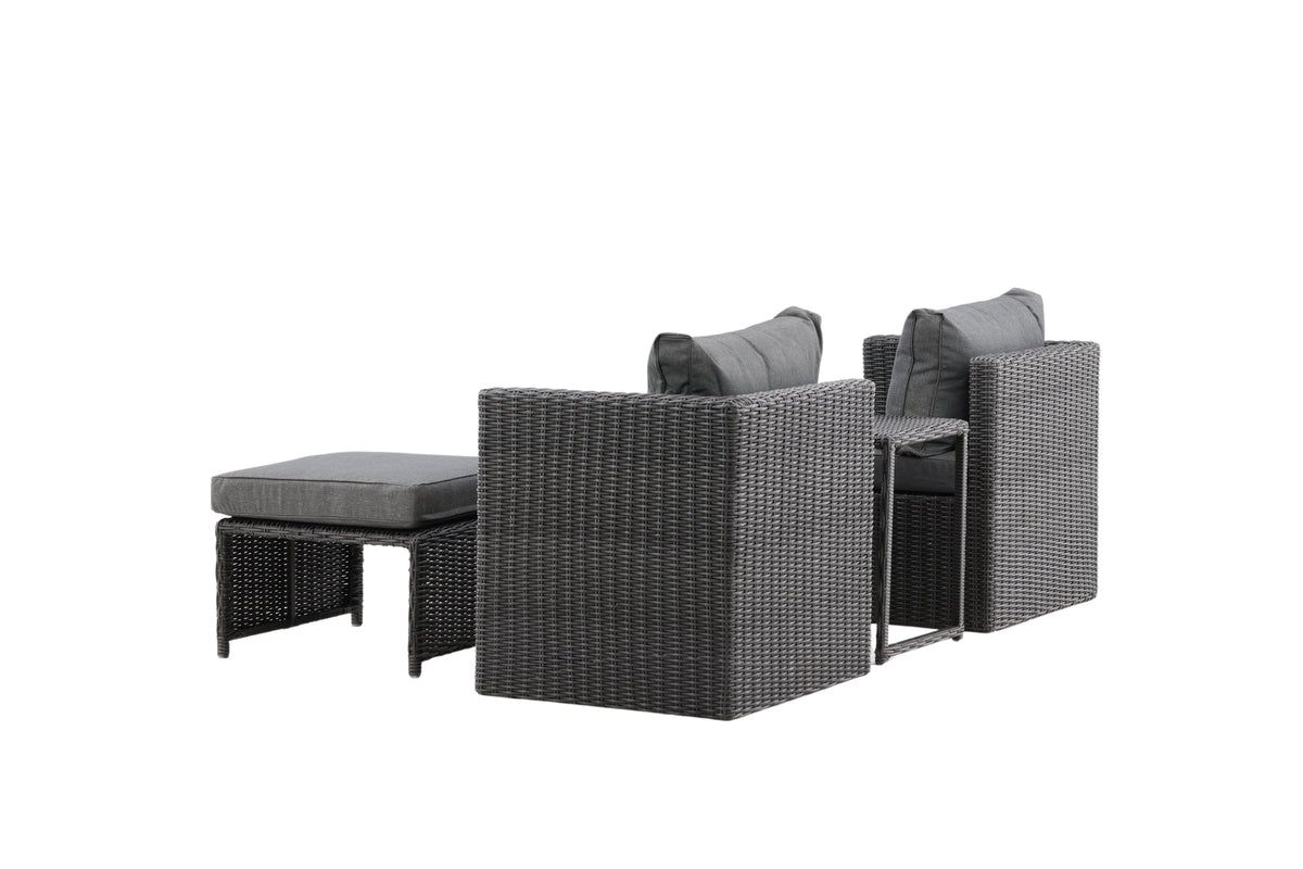 Garden Lounge Set Dakar - made of black synthetic fiber rattan
