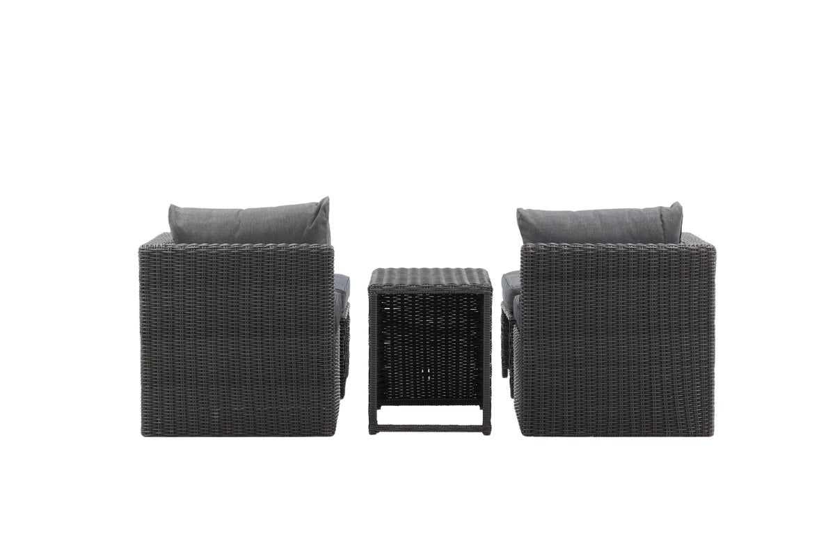 Garden Lounge Set Dakar - made of black synthetic fiber rattan
