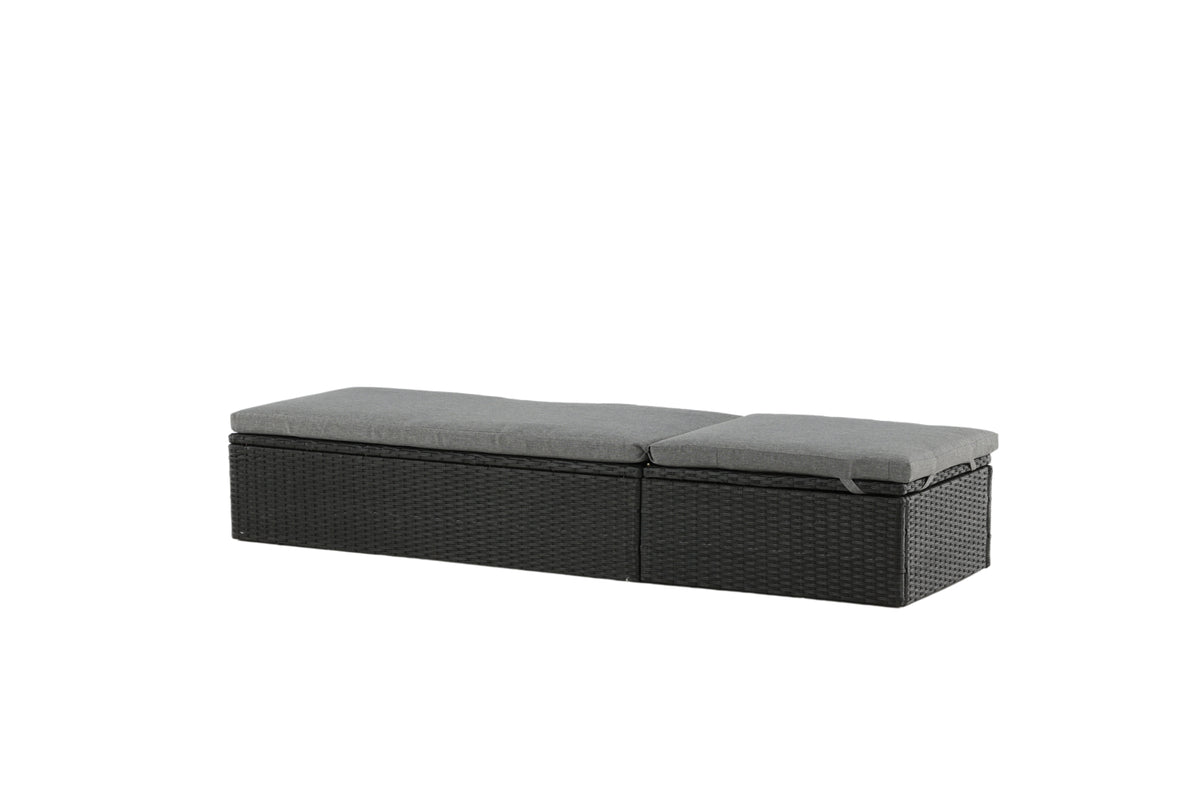 Garden Sun Lounger Dakar - including gray cushion and adjustable backrest