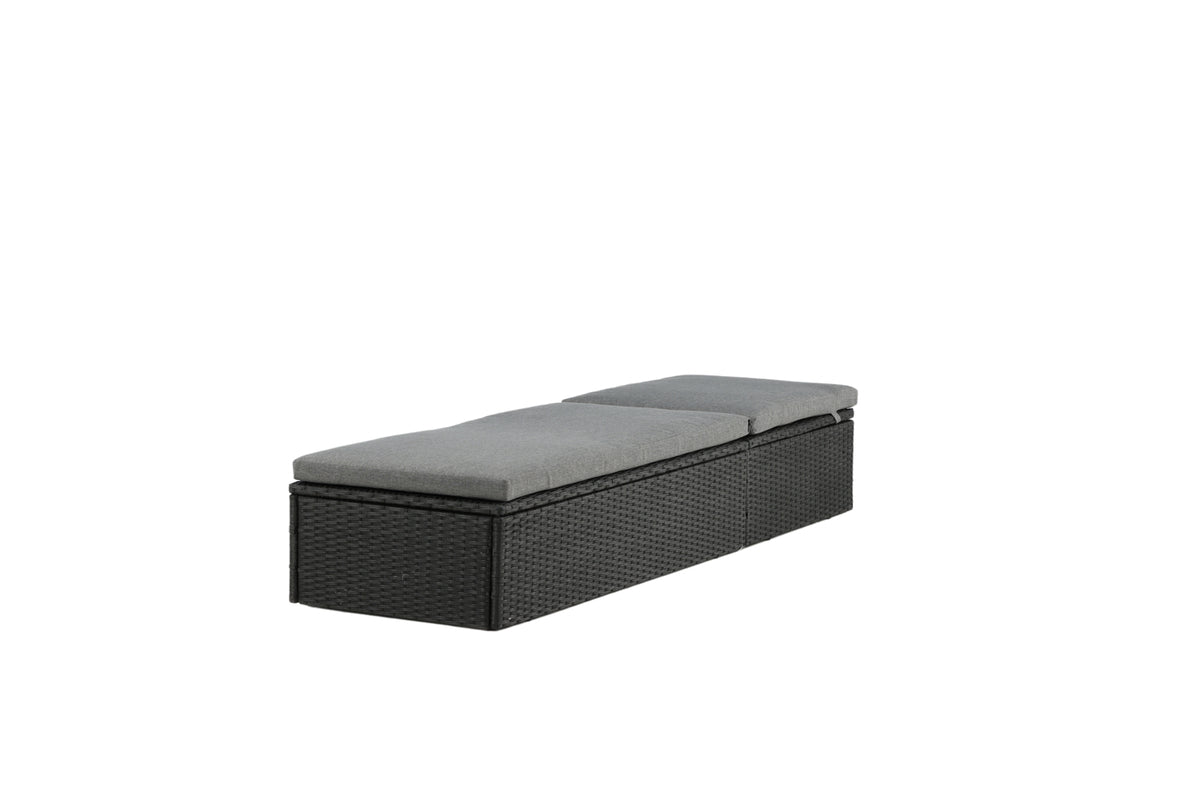 Garden Sun Lounger Dakar - including gray cushion and adjustable backrest