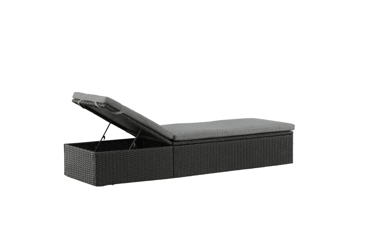 Garden Sun Lounger Dakar - including gray cushion and adjustable backrest