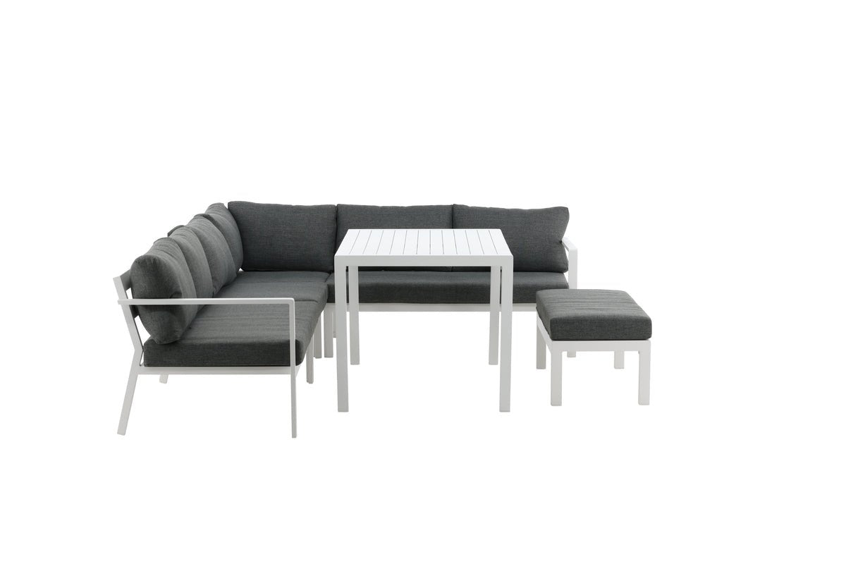 Garden Lounge Set Jule – 4-piece Set with Gray Cushions