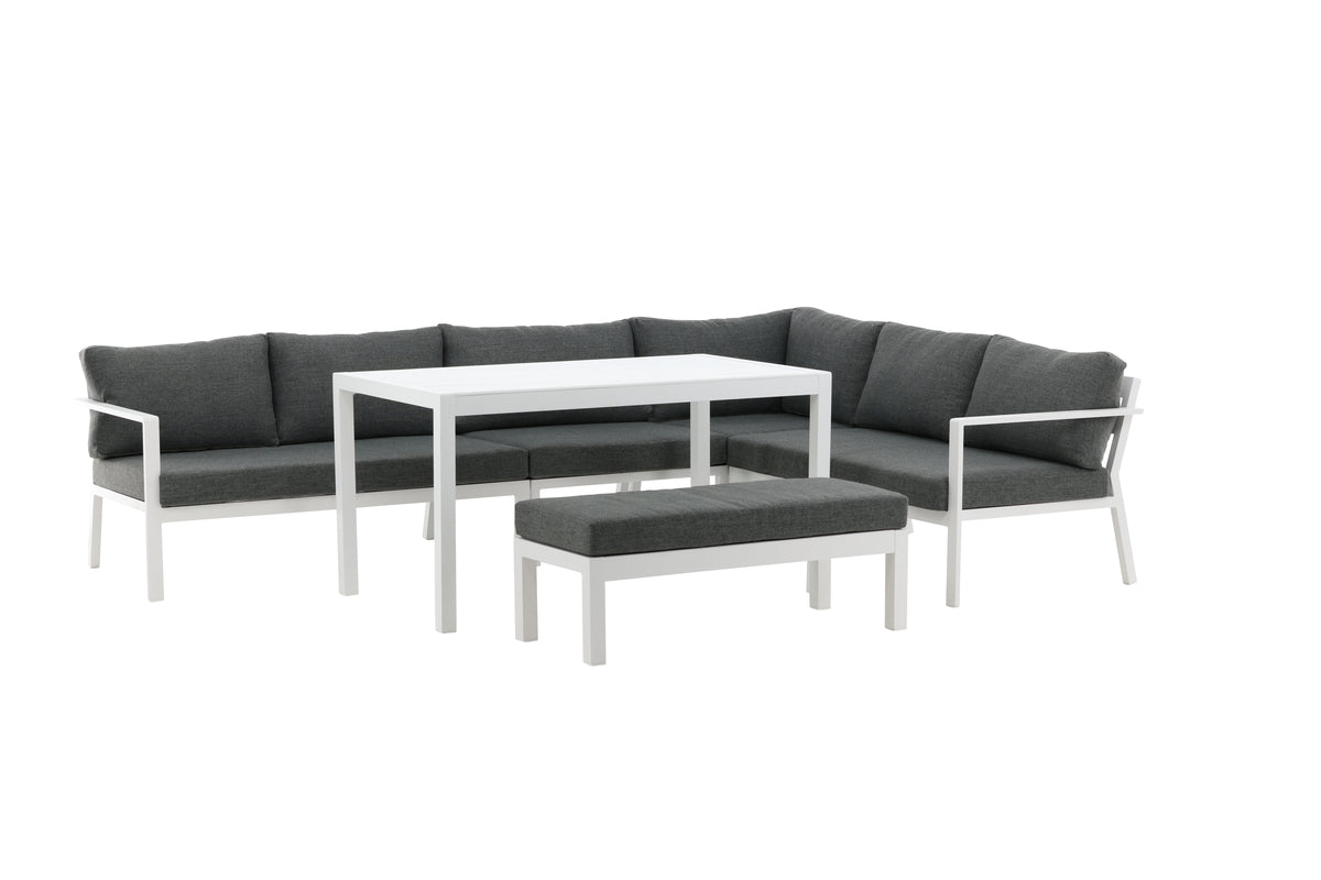 Garden Lounge Set Jule – 4-piece Set with Gray Cushions
